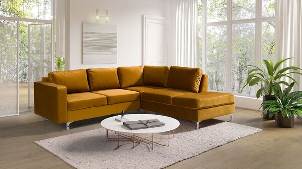 Rohová sedací souprava Nemezy Velvet, Barva: Tiffany 10, Strana: pravá 5902928137576