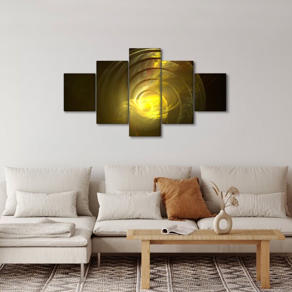 Obraz žluté abstraktní spirály (125x70 cm)