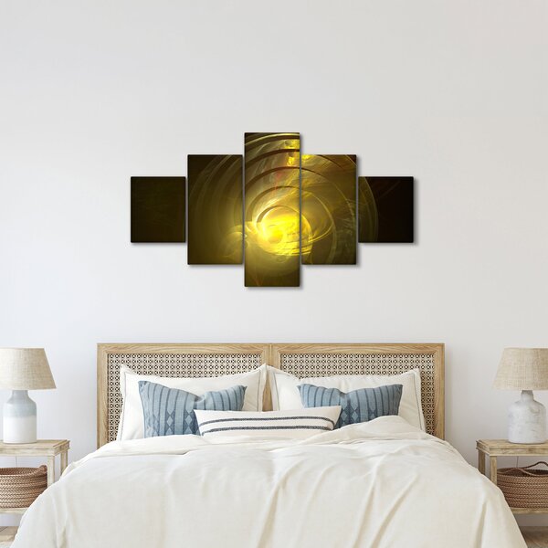Obraz žluté abstraktní spirály (125x70 cm)