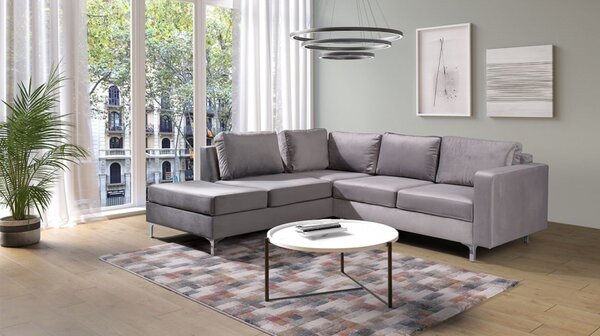 Rohová sedací souprava Nemezy Velvet, Barva: Tiffany 10, Strana: pravá 5902928137576