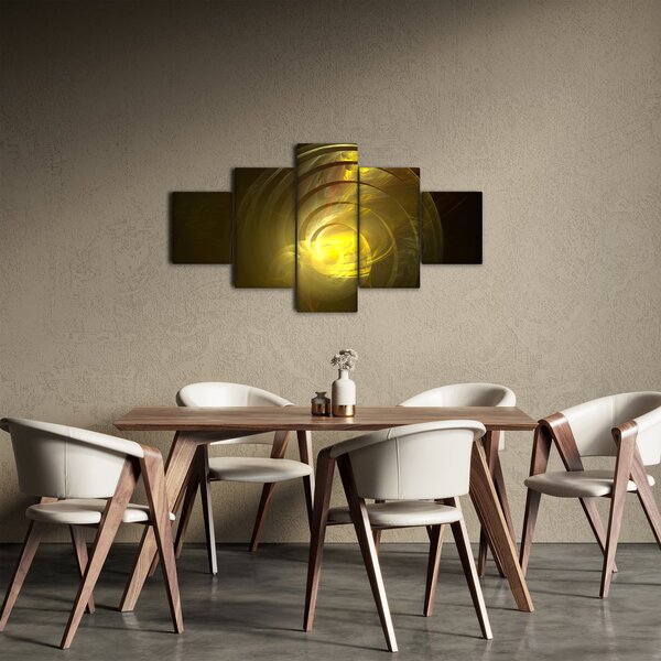 Obraz žluté abstraktní spirály (125x70 cm)