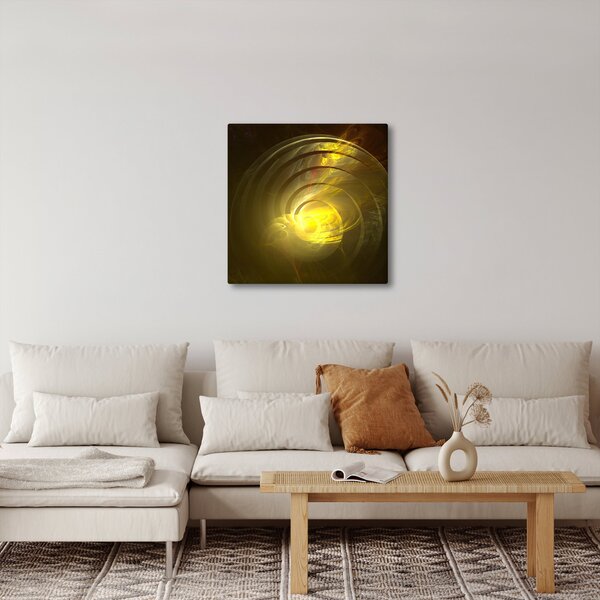 Obraz žluté abstraktní spirály (30x30 cm)