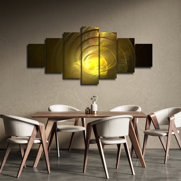 Obraz žluté abstraktní spirály (210x100 cm)