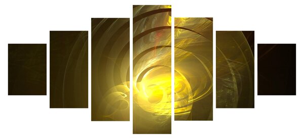 Obraz žluté abstraktní spirály (210x100 cm)