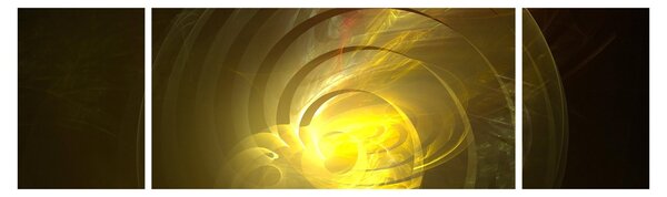 Obraz žluté abstraktní spirály (170x50 cm)