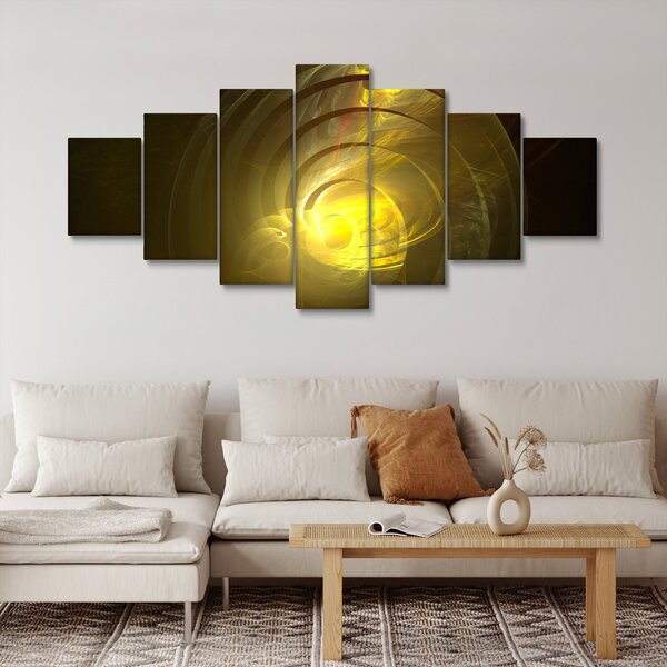 Obraz žluté abstraktní spirály (210x100 cm)