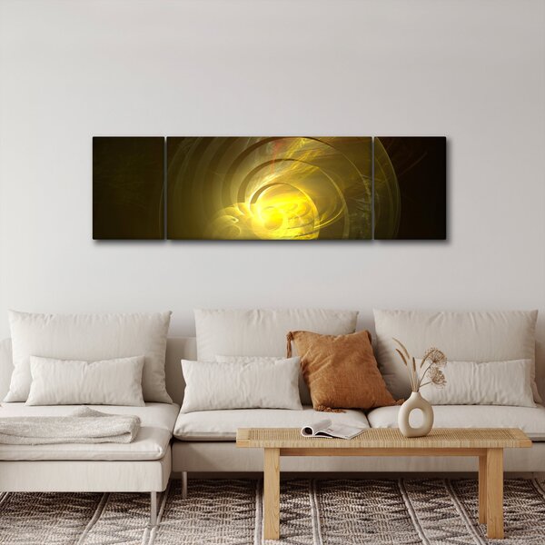 Obraz žluté abstraktní spirály (170x50 cm)