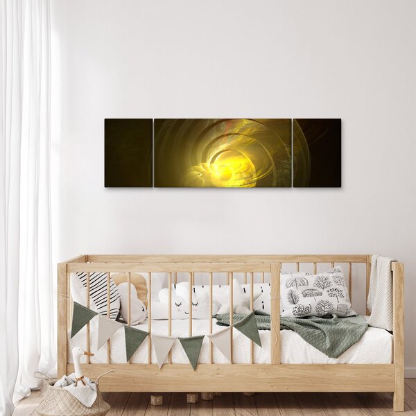 Obraz žluté abstraktní spirály (170x50 cm)