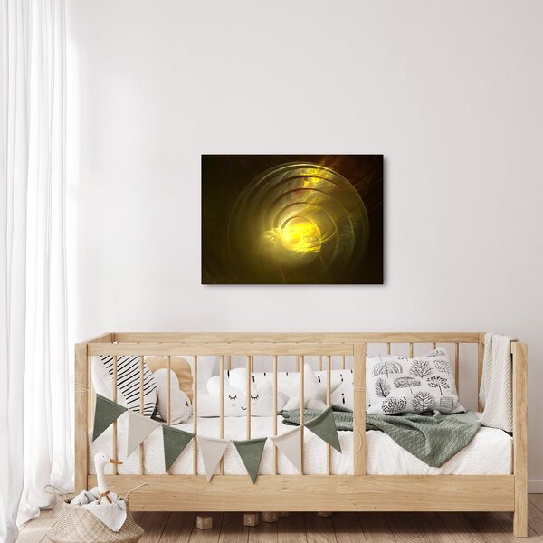 Obraz žluté abstraktní spirály (70x50 cm)