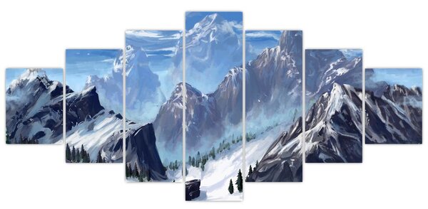 Obraz - Malované hory (210x100 cm)