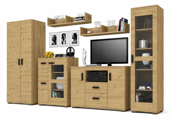 Obývací stěna Kombi P2, artisan (č.1/černé)
