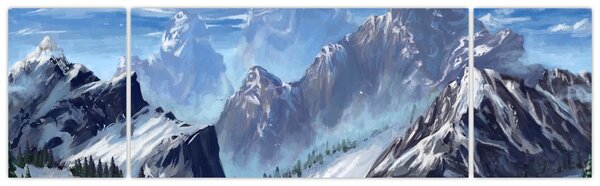 Obraz - Malované hory (170x50 cm)