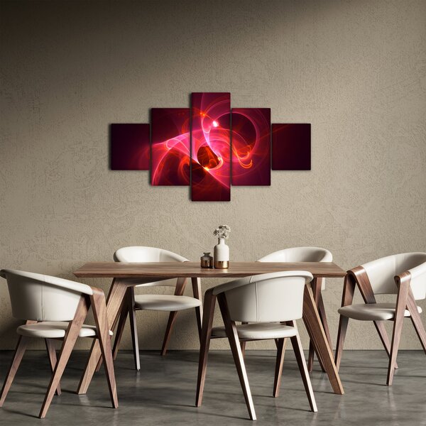 Moderní obraz růžové abstrakce (125x70 cm)