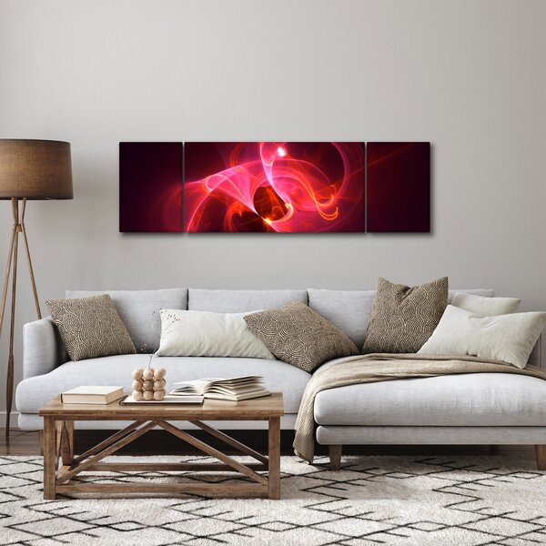 Moderní obraz růžové abstrakce (170x50 cm)
