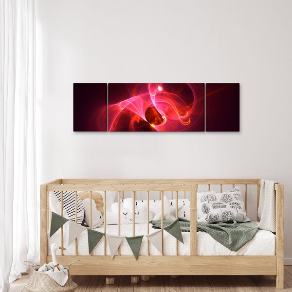 Moderní obraz růžové abstrakce (170x50 cm)