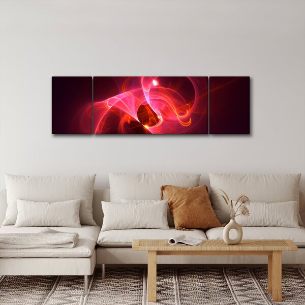 Moderní obraz růžové abstrakce (170x50 cm)