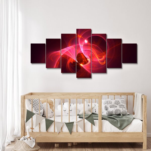 Moderní obraz růžové abstrakce (210x100 cm)