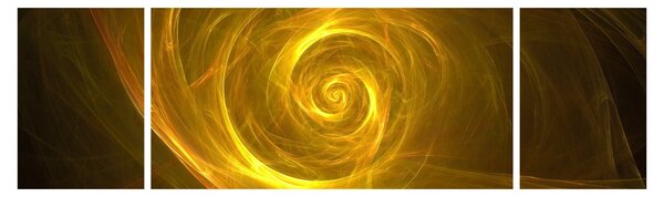Obraz abstraktní žluté spirály (170x50 cm)