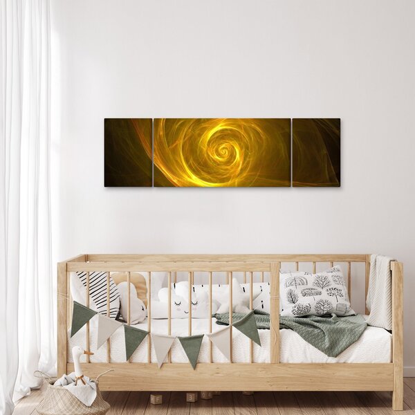 Obraz abstraktní žluté spirály (170x50 cm)