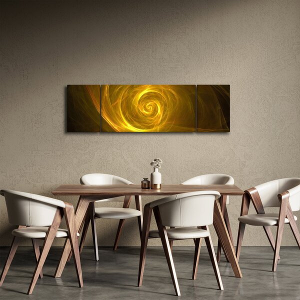 Obraz abstraktní žluté spirály (170x50 cm)