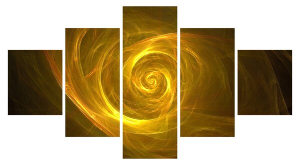 Obraz abstraktní žluté spirály (125x70 cm)