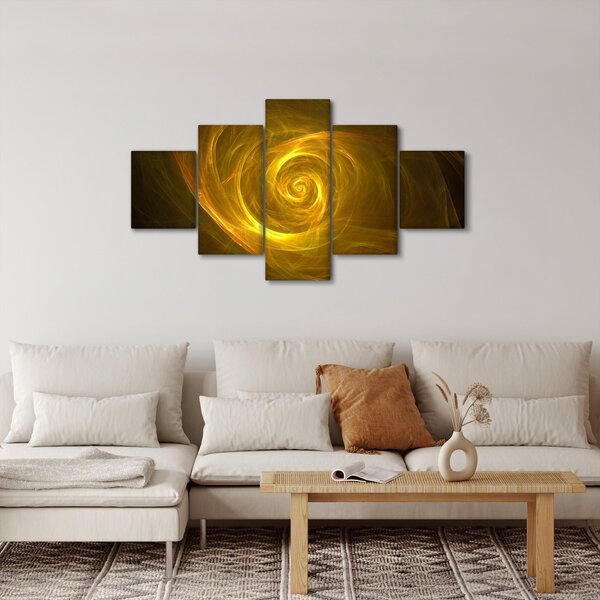 Obraz abstraktní žluté spirály (125x70 cm)