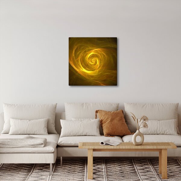 Obraz abstraktní žluté spirály (30x30 cm)