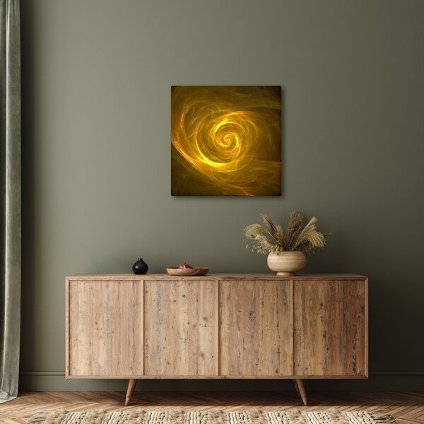 Obraz abstraktní žluté spirály (30x30 cm)