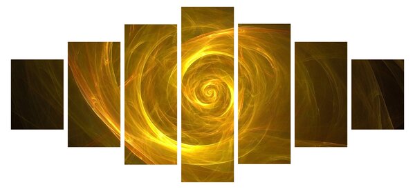 Obraz abstraktní žluté spirály (210x100 cm)
