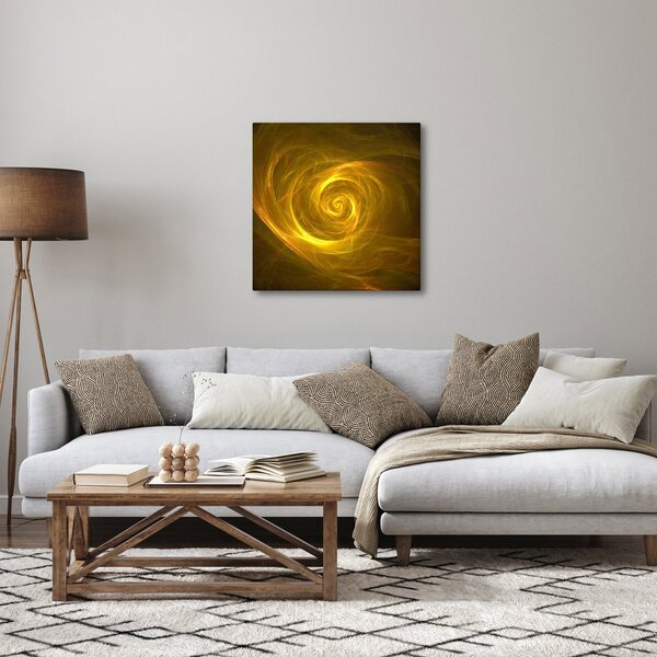Obraz abstraktní žluté spirály (30x30 cm)