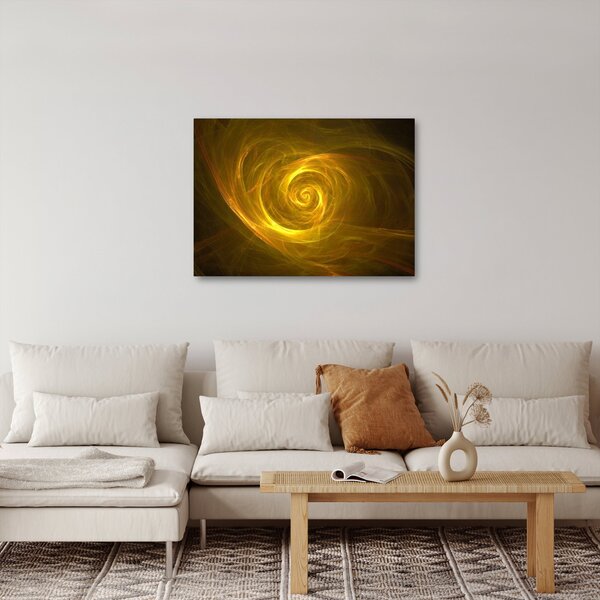 Obraz abstraktní žluté spirály (70x50 cm)