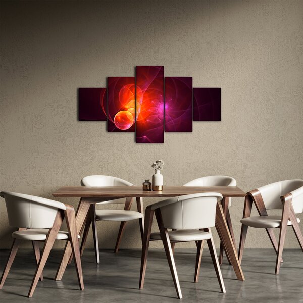 Moderní obraz růžové abstrakce (125x70 cm)