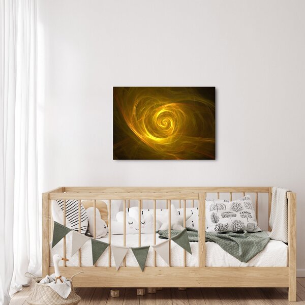 Obraz abstraktní žluté spirály (70x50 cm)