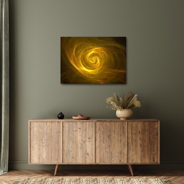 Obraz abstraktní žluté spirály (70x50 cm)