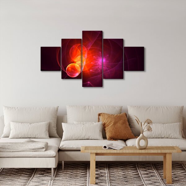 Moderní obraz růžové abstrakce (125x70 cm)