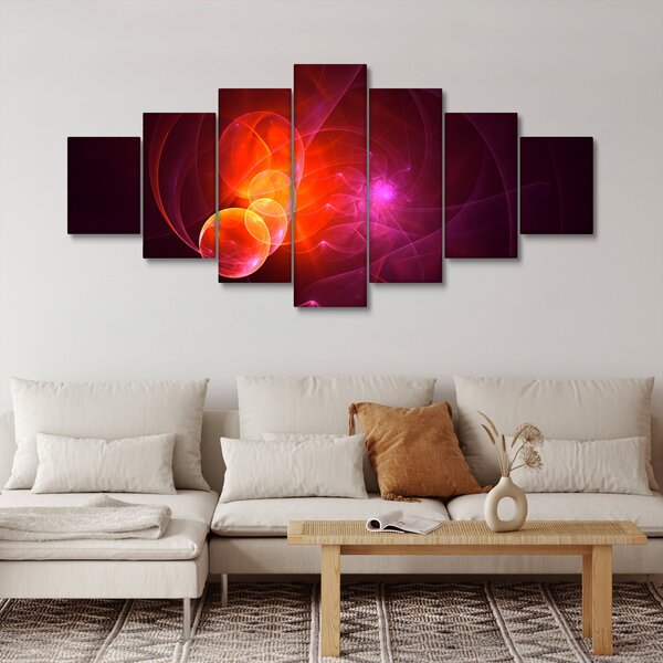 Moderní obraz růžové abstrakce (210x100 cm)