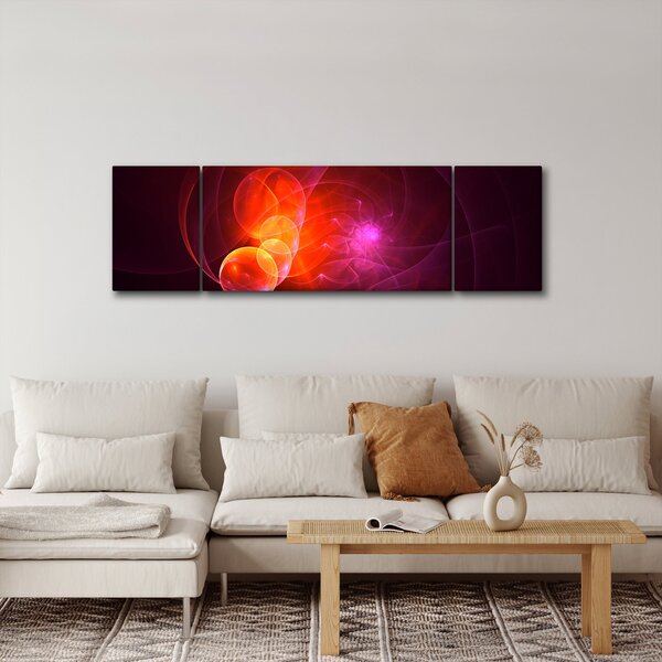 Moderní obraz růžové abstrakce (170x50 cm)