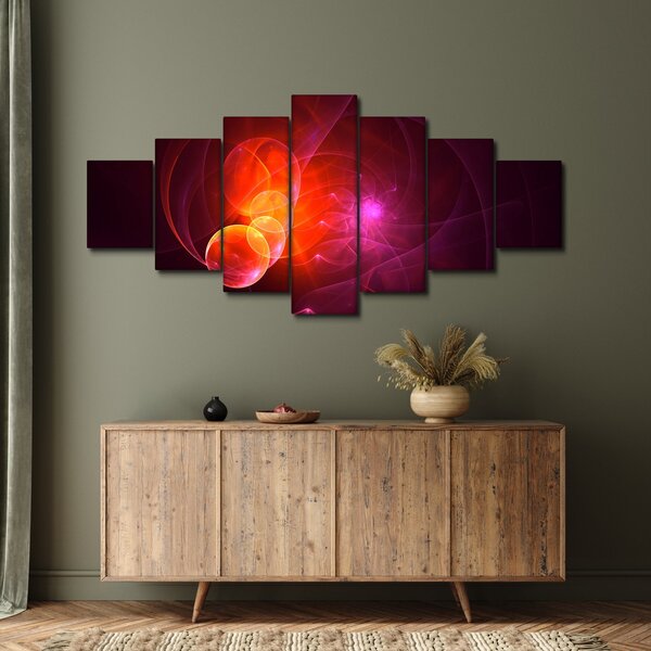 Moderní obraz růžové abstrakce (210x100 cm)