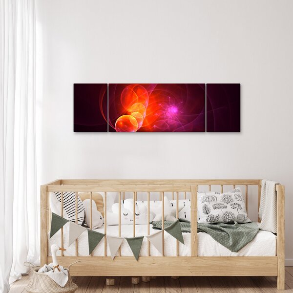 Moderní obraz růžové abstrakce (170x50 cm)