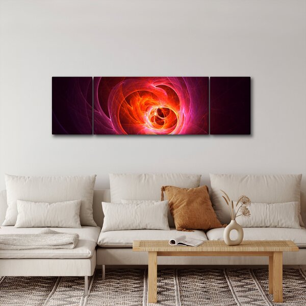 Moderní obraz růžové abstrakce (170x50 cm)
