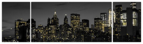 Obraz noční metropole (170x50 cm)