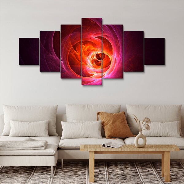 Moderní obraz růžové abstrakce (210x100 cm)