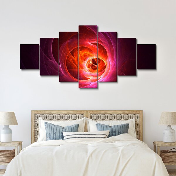 Moderní obraz růžové abstrakce (210x100 cm)