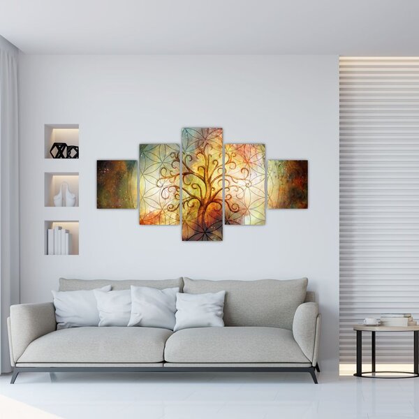Abstraktní obraz stromu (125x70 cm)