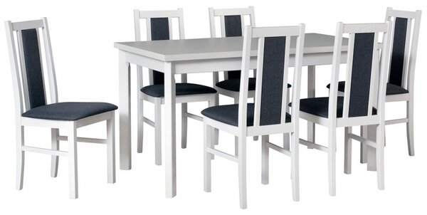 Rozkládací stůl se 6 židlemi AL32, Barva dřeva: bílá-L, Potah: 26x - Kronos 22 Mirjan24 5902928119589