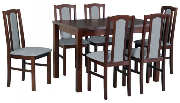 Rozkládací stůl se 6 židlemi - AL21, Barva dřeva: černý, Barva dřeva: dub grandson - L Mirjan24 5902928514254