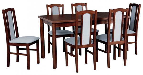 Rozkládací stůl se 6 židlemi AL31, Barva dřeva: černý, Barva dřeva: sonoma-L Mirjan24 5902928101683
