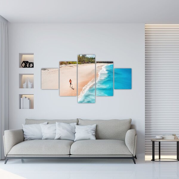 Obraz - Plážový běh (125x70 cm)