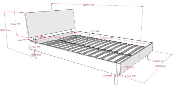 -25 % Dny MOMENTI– Vipack Dubová postel Forrest 140 x 200 cm