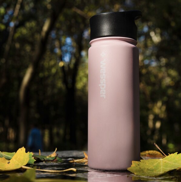 Láhev na pití Termo ocel růžová 500ml Wessper